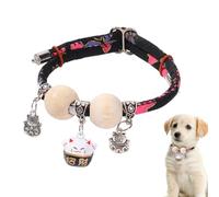 Dmuzsoih Collier pour Chat Domestique | Collier Chat Perles De Cèdre,Décoration Souple Réglable Port Journalier pour Toutes Tailles Sortie Éducation