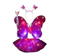 Dmuzsoih Ensemble d'habillage de princesse féerique - Ensemble de costume de fée pour fille avec ailes de papillon,Halloween Girls Dress Up Princess Fairy Costume Set Avec LED Light Up Wand Wings Pour