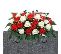 Dmuzsoih Fleurs De Selle De Cimetière, 50x30cm Fleurs De Cimetière, Fleurss De Selle De Cimetières, Fleurss De Cimetières Artificielles Selles pour Fête des Mères, Fête des Pères,