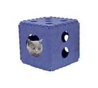 Dmuzsoih Grotte de Chat en Feutre, Grande Maison de Chat | Grotte de lit pour Chat en Forme de Puzzle Respirant - Planche à gratter Pliable, Maisons et Condos pour Chats, Cube de Chat d'intérieur