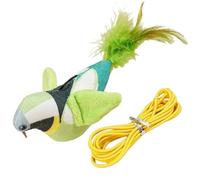 Dmuzsoih Jouet Oiseau pour Chats | Animal Volant avec Gazouillis Simulé | avec Corde Jouet Oiseau Électrique,pour Pratique D'Instinct Entraînement D'Agilité Recherche De Nourriture Gestion du Poids