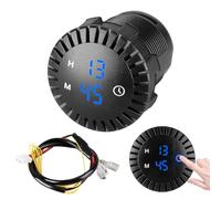 Dmuzsoih Mini Horloge de Bateau - Écran LED Étanche 12 V 24 V,Horloge Moto avec Commande Tactile - pour Trajets Courts Aventures Urbaines Route Ville Hommes Conducteurs Propriétaires