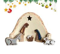 Dmuzsoih Scène De La Nativité De Noël | Petites Figurines de la Crèche de Jésus Décor pour Étagère à Plateaux | Décoration de Table de Noël pour Crèche de Jésus Étagère Mantel d'Église