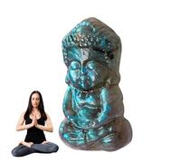 Dmuzsoih Statue de Bouddha méditant, figurine de bébé Bouddha en pierre de poche - Statue de Bouddha sculptée avec des détails vifs pour espace de travail, salle d'étude, , salon