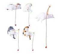 Dmuzsoih Statuette de Chat | 5 Pièces Décoration sur Le Thème de la Pêche | Statues de Chats Décor d'Intérieur - pour Famille Amis Femmes Adultes Maison Maison Boutique Boutique Bureau Aquarium