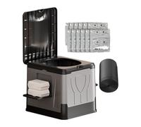 Dmuzsoih Toilettes De Camping | Portable de Voyage avec Siège Pliant | Siège Pliable Léger pour Caravane Voyage Maison Randonnée Plage Tente