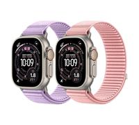 DMVEIMAL 2 Piezas Sport Loop Nylon Bracelet pour Apple Watch Ultra 3/2 Band 49mm 46mm 45mm 44mm 42mm 41mm 40mm 38mm Femme Homme,Trail Sport Bracelets pour iWatch Series 11 10 9 8 7 6 5 4 SE 3 2 1