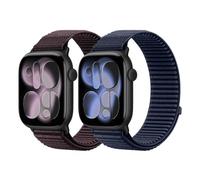 DMVEIMAL 2 Piezas Sport Loop Nylon Bracelet pour Apple Watch Ultra 3/2 Band 49mm 46mm 45mm 44mm 42mm 41mm 40mm 38mm Femme Homme,Trail Sport Bracelets pour iWatch Series 11 10 9 8 7 6 5 4 SE 3 2 1