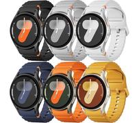 DMVEIMAL 6Pièces Bracelets Sport pour Samsung Galaxy Watch 7 6 5 4 FE Band 40mm 44mm/6&4 Classic 43 47 42 46 mm/5 Pro 45mm Homme Femme,No Gap Souple Silicone Bracelet pour Samsung Watch 7 6 5 4 FE