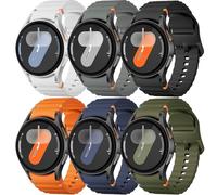DMVEIMAL 6Pièces Bracelets Sport pour Samsung Galaxy Watch 7 6 5 4 FE Band 40mm 44mm/6&4 Classic 43 47 42 46 mm/5 Pro 45mm Homme Femme,No Gap Souple Silicone Bracelet pour Samsung Watch 7 6 5 4 FE