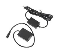 DMW DCC8 Batterie Factice de Coupleur CC, Batterie Factice de Caméra à Haute Conversion, Coupleur CC et Câble de Banque d'alimentation avec Adaptateur d'alimentation de Type C