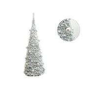 DMWLZHO 2.1M Quick Setup Christmas Tree Kit - Frosted Snow Flocked Foldable Tree with Lights, 1.5m/1.8m/2.1m for Holiday Home Decor(Tree with Ball)