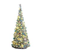 DMWLZHO 2.1M Quick Setup Christmas Tree Kit - Frosted Snow Flocked Foldable Tree with Lights, 1.5m/1.8m/2.1m for Holiday Home Decor(Blue)