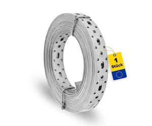 DMX Bande perforée en métal - Ruban de montage - Tôle perforée - Rouleau de 10 m - 25 x 1,5 mm - Connecteur plat - Plaque perforée en métal - Bande de tôle perforée TM 4 - Ruban de montage 25 mm - 25