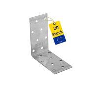 DMX KM7 Équerre multi-trous, grand Pack, 20 pièces, 80 x 80 x 40 x 2 mm, 4107