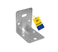 DMX - Lot de 20 connecteurs d'angle avec nervure 105 x 105 x 90 mm - Équerre pour charges lourdes - Connecteur pour bois - Connecteur métallique pour bois - Tôle perforée - Tôle galvanisée 2,0 mm