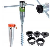 DMX PWS Douille de sol pour parasol, douille rotative, adaptateur 26-55 mm, support de parasol, tige tournante, acier galvanisé, argent