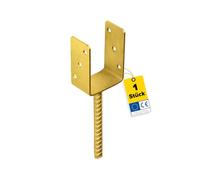 DMX - Support de poteau en U - Ancrage de poteau - Connecteur de bois - Patte de poutre profil U - Support de poteau 90x90 - Support de poteau à encastrer - Pied de support pour poteaux de clôture