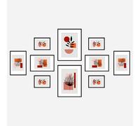Dmyifan Lot de 10 cadres photo avec paroi arrière en MDF pour mur photo (2 photos de 30 x 40 cm, 4 photos au format A4, 4 photos de 15 x 20 cm), noirs