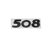 DMYQJY Auto Emblème pour Peugeot 206 2009-2013, Emblème de Capot Avant de Coffre Arrière Latéral Badge Emblème Badge 3D Logo Autocollant en Letter de Voiture Accessoires,508-Black