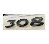 DMYQJY Auto Emblème pour Peugeot 308 2013-2021, Emblème de Capot Avant de Coffre Arrière Latéral Badge Emblème Badge 3D Logo Autocollant en Letter de Voiture Accessoires,B-308-Black