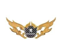 DMYQJY Auto Emblème pour Peugeot Partner 2008-2018, Emblème de Capot Avant de Coffre Arrière Latéral Badge Emblème Badge 3D Logo Autocollant en Métal de Voiture Accessoires,Gold with Luminous