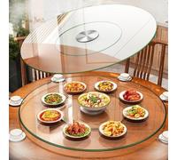 DMYZWCSY 60cm 70cm 80cm 100cm Plateau Rotatif Lazy Susan for Table À Manger, Grande Plateau tournant en Verre Trempé, Assiette de Service pivotant à 360 °(70cm (28inch))
