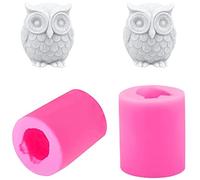 DMZK 2pcs Moules pour Bougies, Moule en Silicone en Forme de Hibou 3D, Moule pour Bougies Bricolage Hibou Bougie, Moules pour Savon