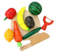 DMZK Fruits À Couper en Bois, Jouets d'imitation de Cuisine Ensemble de Jouets pour Enfants Couper Les Fruits et Légume