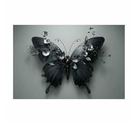 DMZPKZB affiche noir et blanc Fleurs papillons Murale Art Toile tableau,Peinture Salon Moderne Intérieur Decoration,pour hôtel Chambre Bureau cuisine(Couleur noir et blanc)-70x100cm Sans cadre