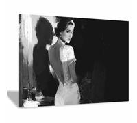 DMZPKZB affiche noir et blanc Portrait humain Murale Art Toile tableau,Peinture Salon Moderne Intérieur Decoration,pour hôtel Chambre Bureau cuisine(Noir et blanc)-80x120cm Encadrée