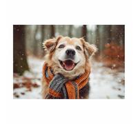 DMZPKZB Impression sur toi d'animaux Portrait du chien d’hiver de seWinter décoration murale, grande œuvre d'art moderne, salon,chambre, sal à manger,sal de bain(Multicolore)-70x100cm Sans cadre
