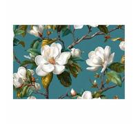 DMZPKZB Impression sur Toile Fleurs de magnolia Décoration Murale pour Chambre Peintures à pour Maison Bain Salon Chambre Restaurant(blanc)-80x120cm Sans cadre