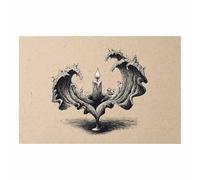 DMZPKZB photo noir et blanc Bougies vagues de la mer Toile non tissée,posters muraux modernes,Grand Tableaux Decoratifs Muraux,pour Salle de BainsSalon(Couleur noir et blanc)-60x90cm Sans cadre