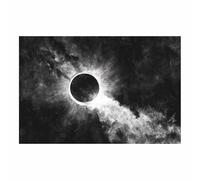 DMZPKZB photo noir et blanc Éclipse solaire Toile non tissée,posters muraux modernes,Grand Tableaux Decoratifs Muraux,pour Salle de Bains Bureau Salon(Noir et blanc)-60x90cm Sans cadre