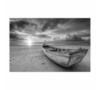 DMZPKZB photo noir et blanc Plage de sable Toile non tissée,posters muraux modernes,Grand Tableaux Decoratifs Muraux,pour Salle de Bains Bureau Salon(Noir et blanc)-70x100cm Sans cadre