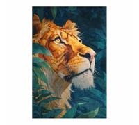 DMZPKZB Portraits d'animaux modernes La forêt et le lion affiches animalières pour salon, chambre,salle de bain,bureau,couloir, décoration murale de la maison(jaune125)-30x45cm Sans cadre