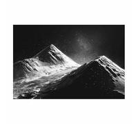 DMZPKZB tableau noir et bnc Ciel étoilé montagnes enneigées Impression sur toile, Murale Art Print,Image Tableau Decoration,Poster Deco pour Chambre Salon(Couleur noir et bnc)-60x90cm Sans cadre