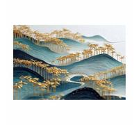 DMZPKZB Tableaux de salon modernes Blues Pavilis Convient pour la salle de bain, l'art mural, l'art mural sur toile pour le salon, la chambre à coucher(Bleu)-50x70cm