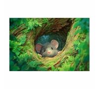 DMZPKZB Toile d'animaux amusants Souris Affiche d'art imprimée, pour le salon, la chambre,couloir,bureau,la salle de bain,l'hôtel ou le café(Multicolore59)-50x70cm Sans cadre