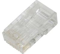 DN-219602 Connecteur modulaire Digitus CAT 6 pour câble rond, non blindé, 100 pièces DN-219602 Fiche mâle RJ45 Nombre de pôles 8P8C transparent 1 pc(s)