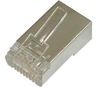 DN-219603 Connecteur modulaire Digitus CAT 6 pour câble rond, blindé, 100 pièces DN-219603 Fiche mâle RJ45 Nombre de pôles 8P8C argent, transparent 1