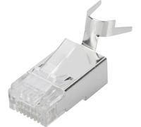 DN-219604 Connecteur modulaire Digitus CAT 6A pour câble rond, blindé, 100 pièces DN-219604 Fiche mâle RJ45 Nombre de pôles 8P8C argent, transparent 1
