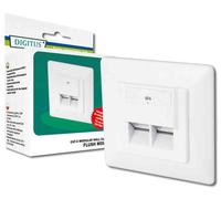 [DN-9005-N] Digitus Boîtier d'encastrement Cat.6 2 x RJ45 Blindé Blanc