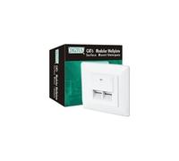 DN-9005-N - Prise à montage encastré - montable sur mur - CAT 6 - STP - RJ-45 X 2 - RAL 9010