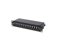 DN-91612S - Tableau de connexions - CAT 6 - RJ-45 X 12 - noir, RAL 9005 - 1U