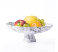 DN DECONATION Corbeille à fruits en marbre - Grande corbeille à fruits pour cuisine, collations, plateau de décoration, panier à légumes, bol de service, bol pour clés, décoration intérieure