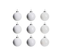 DN DECONATION Lot de 9 Boules de Noël en Verre Blanc à Suspendre pour décoration de Sapin de Noël, Halloween, Cadeau de fête de Mariage