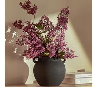 DN DECONATION Vase pour décoration de salon, vase à fleurs rustique | Petit vase amphore noir en céramique, décoration bohème, vases pour table à manger, centre de table, bibliothèque