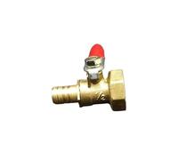 DN15 1/2" Female x 10mm Hose Barb Tail Brass Ball Valve Water Gas 57 PSI Hole 7mm With Red Handle